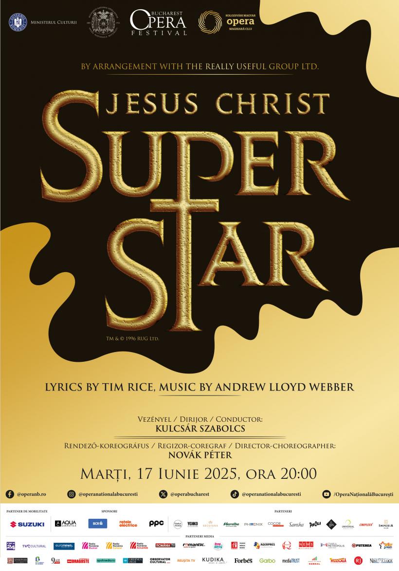 „Jesus Christ Superstar”, musical-operă rock, cu Opera Maghiară din Cluj Napoca la Bucharest Opera Festival