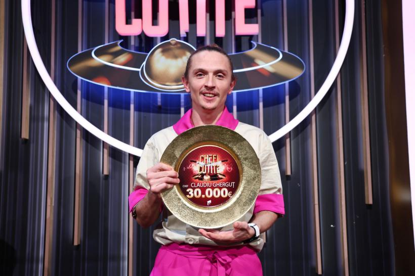 Claudiu Gherguț, cuțitul de aur al lui Chef Orlando Zaharia, a câștigat sezonul 15 Chefi la cuțite. Finala show-ului culinar, lider detașat de audiență 18956261