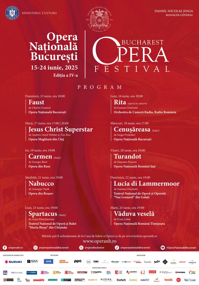 10 spectacole invitate de operă, balet, musical şi operetă la Bucharest Opera Festival, pe scena ONB 18956077