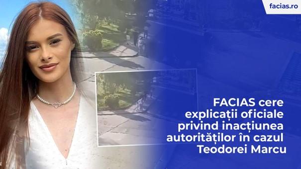 FACIAS cere explicații oficiale privind inacțiunea autorităților în cazul Teodorei Marcu
