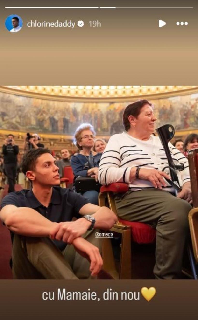 Imagine emoționantă cu David Popovici alături de bunica sa 18957776