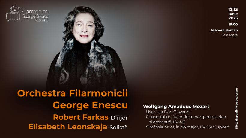 Concerte sold-out cu legendara pianistă Elisabeth Leonskaja și Orchestra Filarmonicii George Enescu sub bagheta dirijorului Robert Farkas pe 12 și 13 iunie