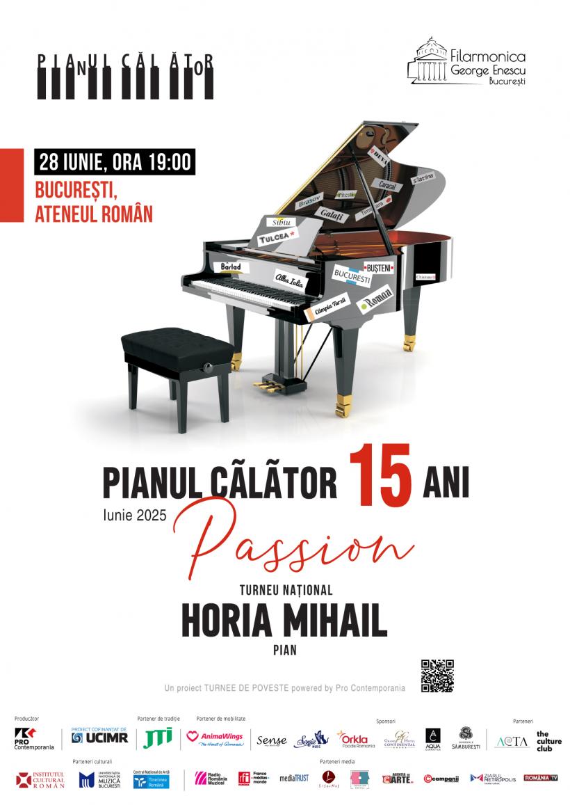 Bis-uri celebre oferite de Horia Mihail în concertele Pianului Călător în 15 ani, pentru prima dată într-un singur recital, la Ateneul Român, pe 28 iunie