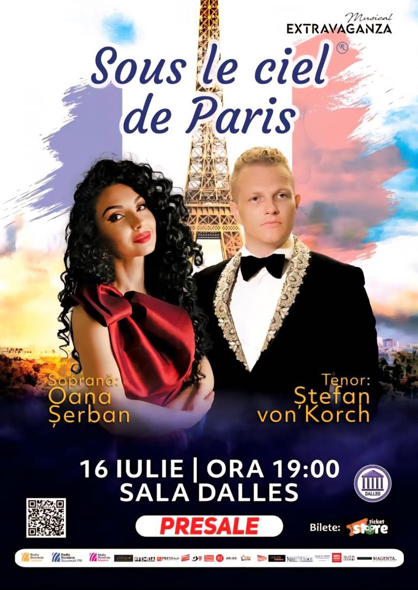 “SOUS LE CIEL DE PARIS” - rafinamentul muzicii franceze, cu tenorul ŞTEFAN von KORCH şi soprana OANA MARIA ŞERBAN pe 16 iulie la Sala Dalles