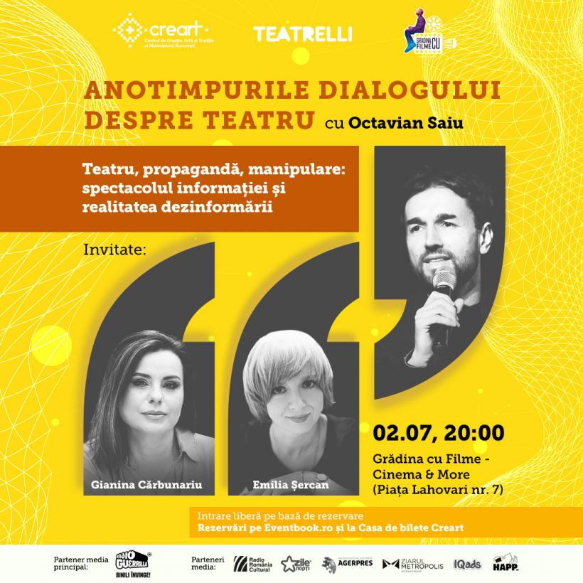 Despre teatru, propagandă, manipulare, cu Gianina Cărbunariu și Emilia Șercan la „Anotimpurile dialogului despre teatru cu Octavian Saiu” 18960440