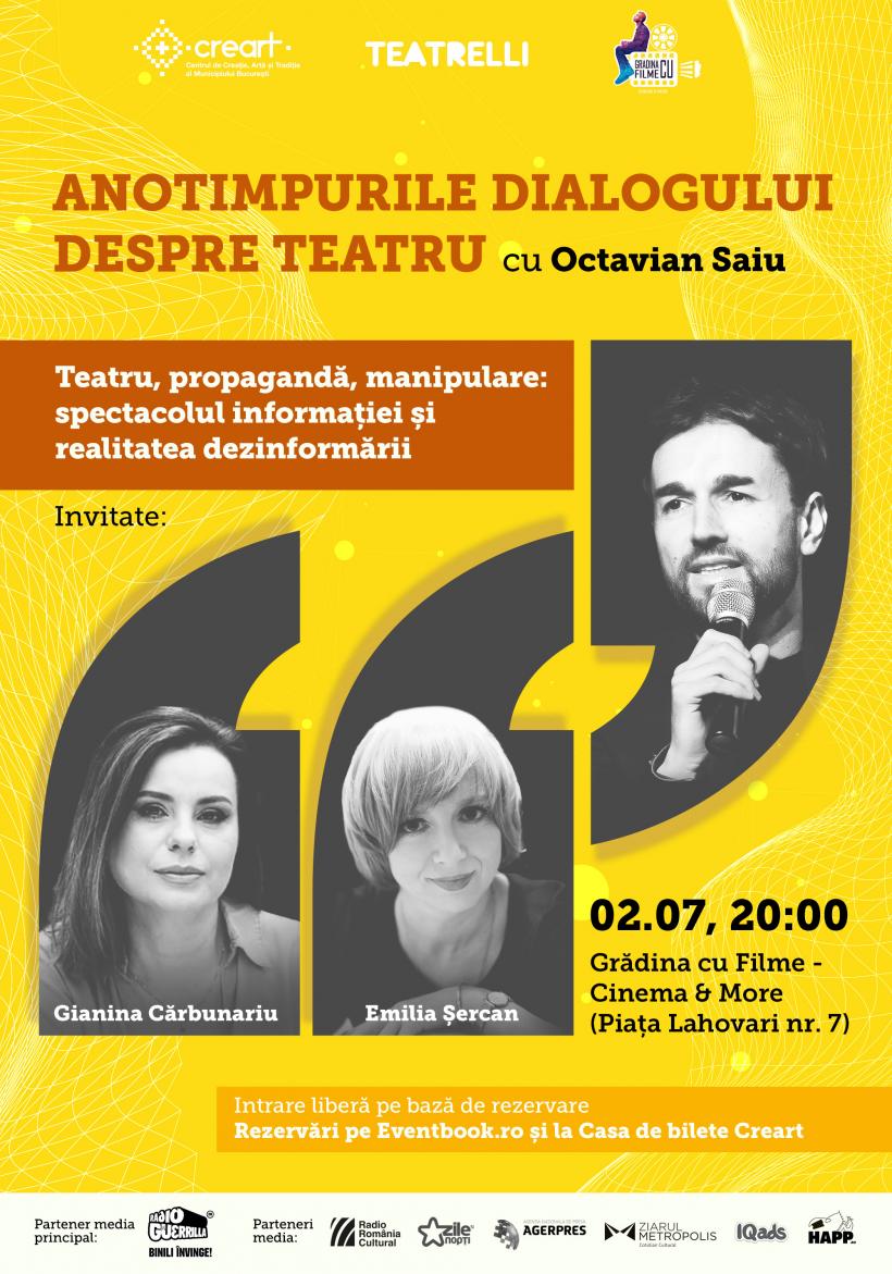 Despre teatru, propagandă, manipulare, cu Gianina Cărbunariu și Emilia Șercan la „Anotimpurile dialogului despre teatru cu Octavian Saiu” 18960441