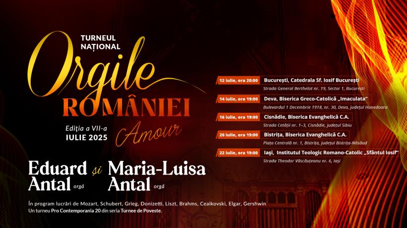 Turneul Național „Orgile României” revine în 2025 cu o ediție susţinută de tinerii organişti Eduard şi Maria-Luisa Antal intitulată L`amour 18961312