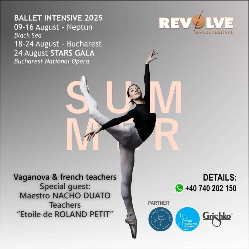 A cincisprezecea ediţie Revolve Dance aduce în “Stars Gala” mari nume ale baletului mondial la Opera Naţională din București pe 24 august 18961576