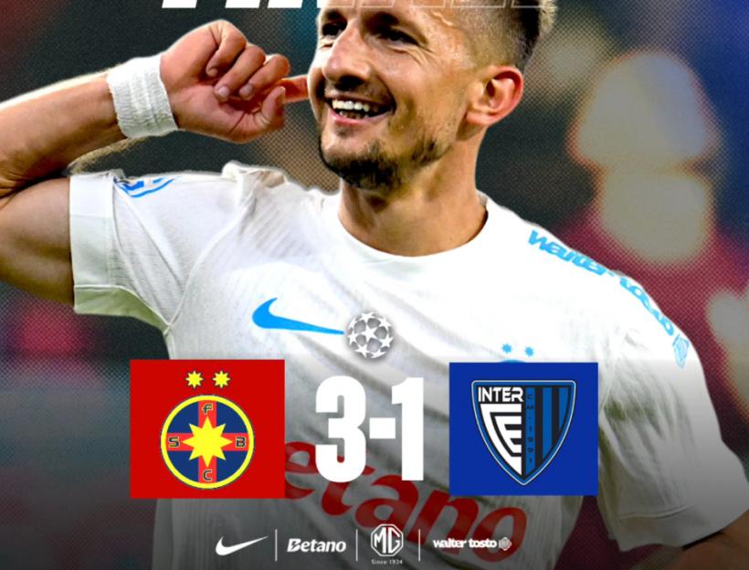 FCSB învinge pe Inter Club d&#039;Escaldes în prima manșă din turul 1 preliminar al Ligii Campionilor