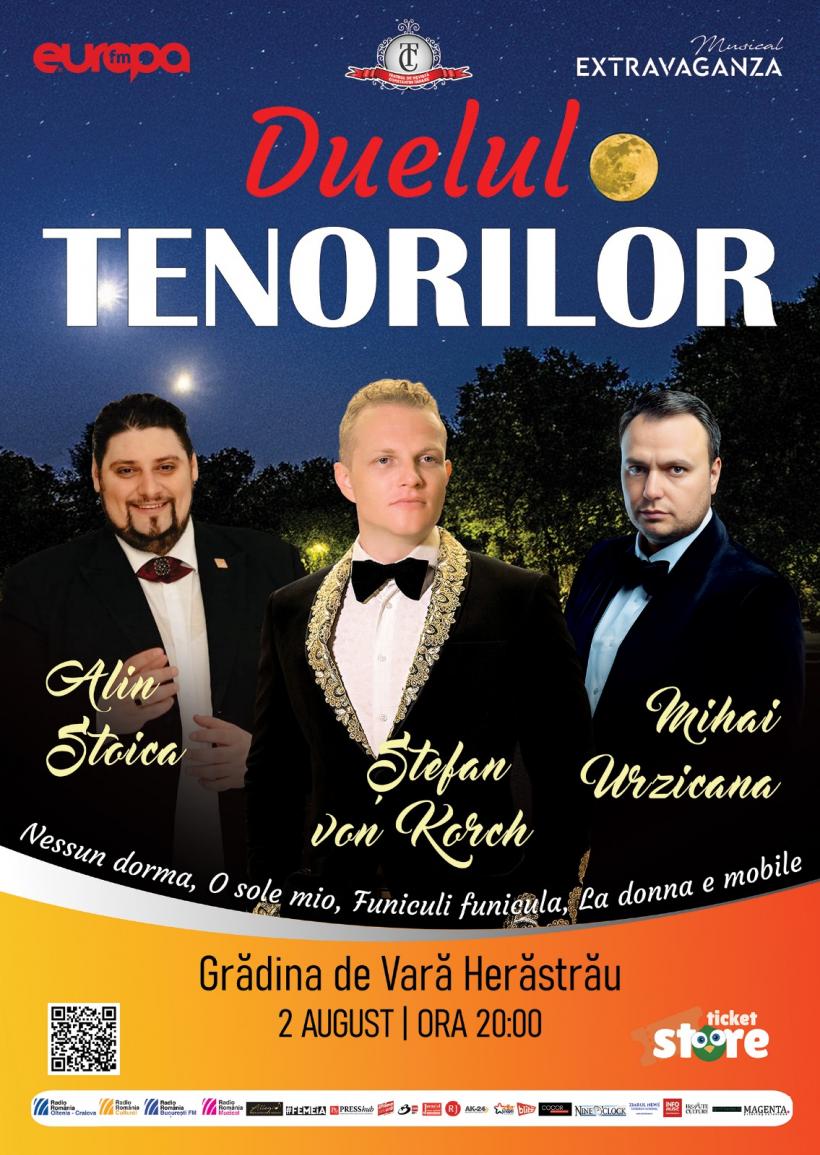 DUELUL TENORILOR – concert în aer liber cu ŞTEFAN von KORCH, ALIN STOICA şi MIHAI URZICANA pe 2 august la Grădina de Vară Herăstrău 18963448