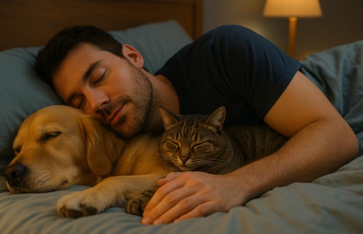 Dormi cu pisica sau câinele? Psihologii explică ce înseamnă asta