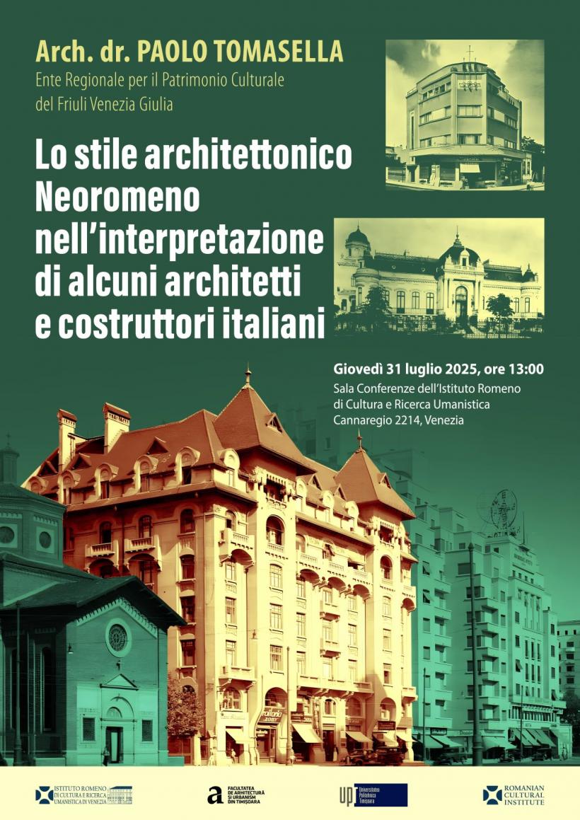 Prelegerea Arh. dr. Paolo Tomasella, Stilul Neoromânesc în interpretarea arhitecţilor şi constructorilor italieni, pentru studenţii Facultăţii de Arhitectură şi Urbanism a Universităţii Politehnica din Timişoara