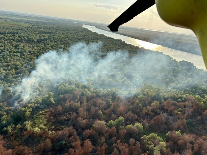Incendiu pe 6 hectare la Chilia Veche - intervine elicopterul Black Hawk 18965881