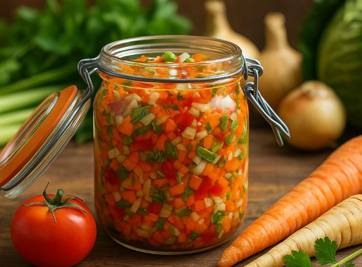 Cum se pune zarzavatul pentru ciorbă la borcan, în stil românesc