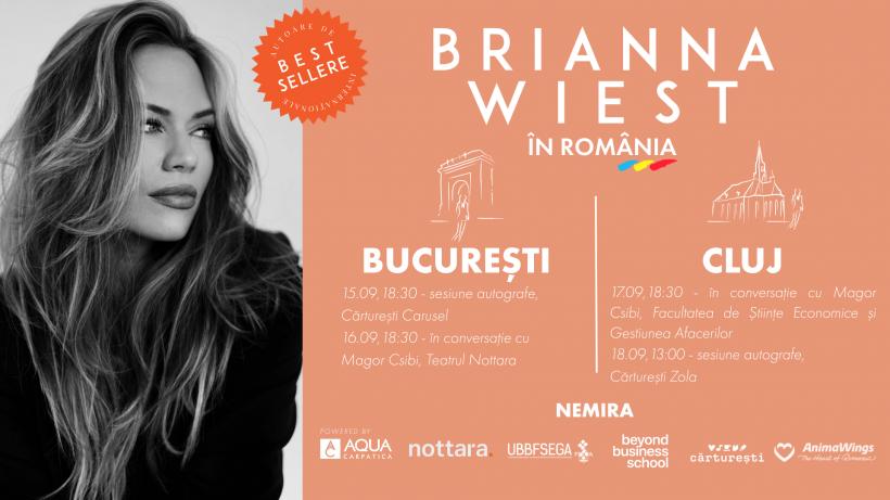 Brianna Wiest, autoarea bestsellerului „Tu ești muntele”, ajunge în luna septembrie pentru prima oară în România