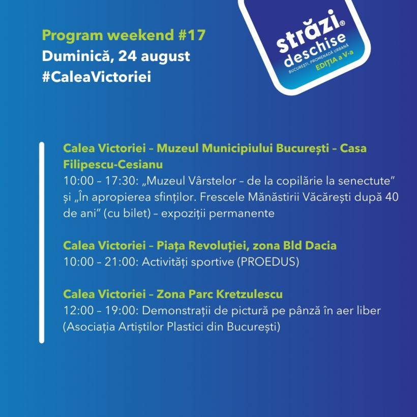 Străzi Deschise – București, Promenadă urbană: pe 23 și 24 august, Calea Victoriei și Piața Amzei devin scene pentru artă, sport și dans 18968535