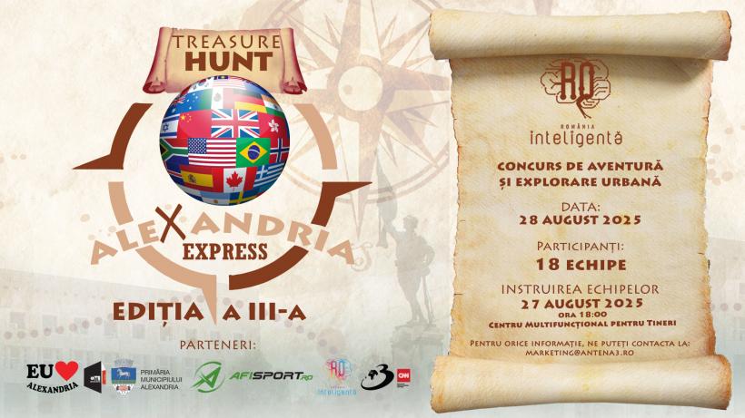 Alexandria Express 2025, concurs de Aventură și Explorare Urbană, organizat de Antena 3 CNN și Primăria Alexandria