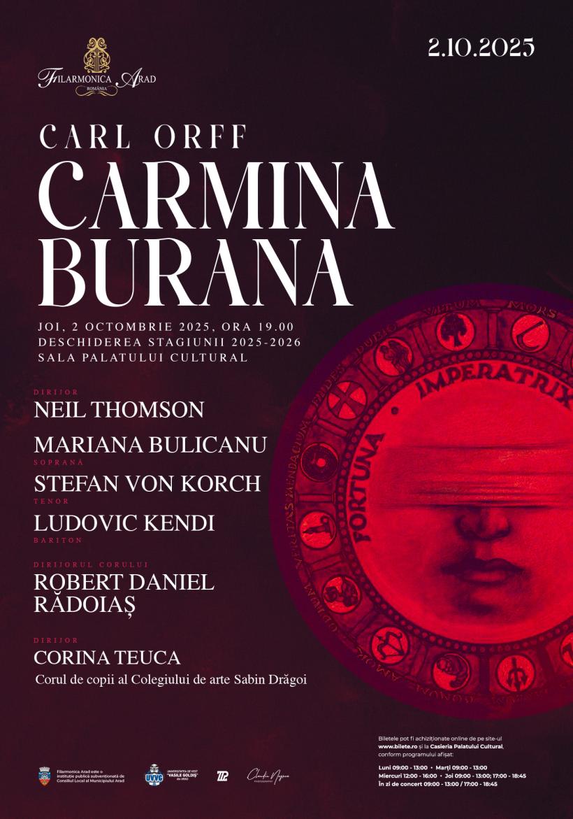 Tenorul ȘTEFAN von KORCH deschide stagiunea Filarmonicii Arad cu lucrarea sa „semnătură” -„Carmina Burana” 18969089