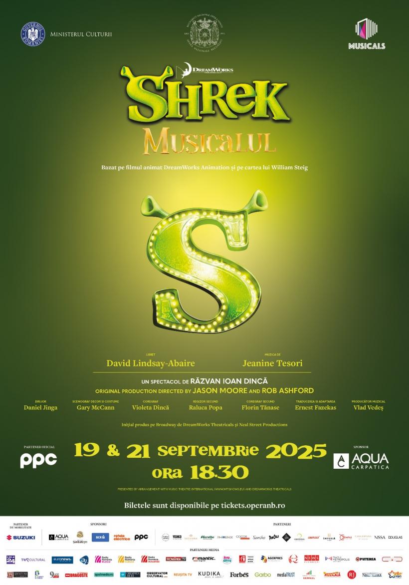 „Back to School” cu Shrek – musicalul revine la Opera Națională București pe 19 și 21 septembrie 18969350