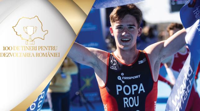 Carol Popa, primul campion european de duatlon al României, se alătură campaniei „100 de tineri pentru dezvoltarea României”