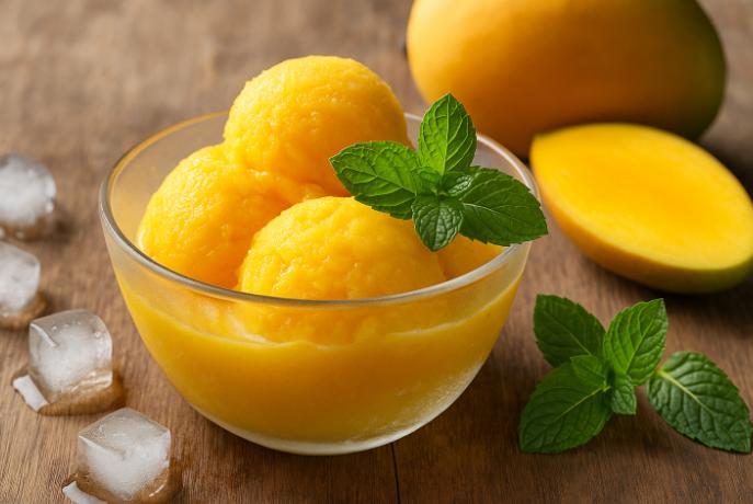 Sorbet de mango cu mentă: desertul răcoritor al verii, gata în 3 minute
