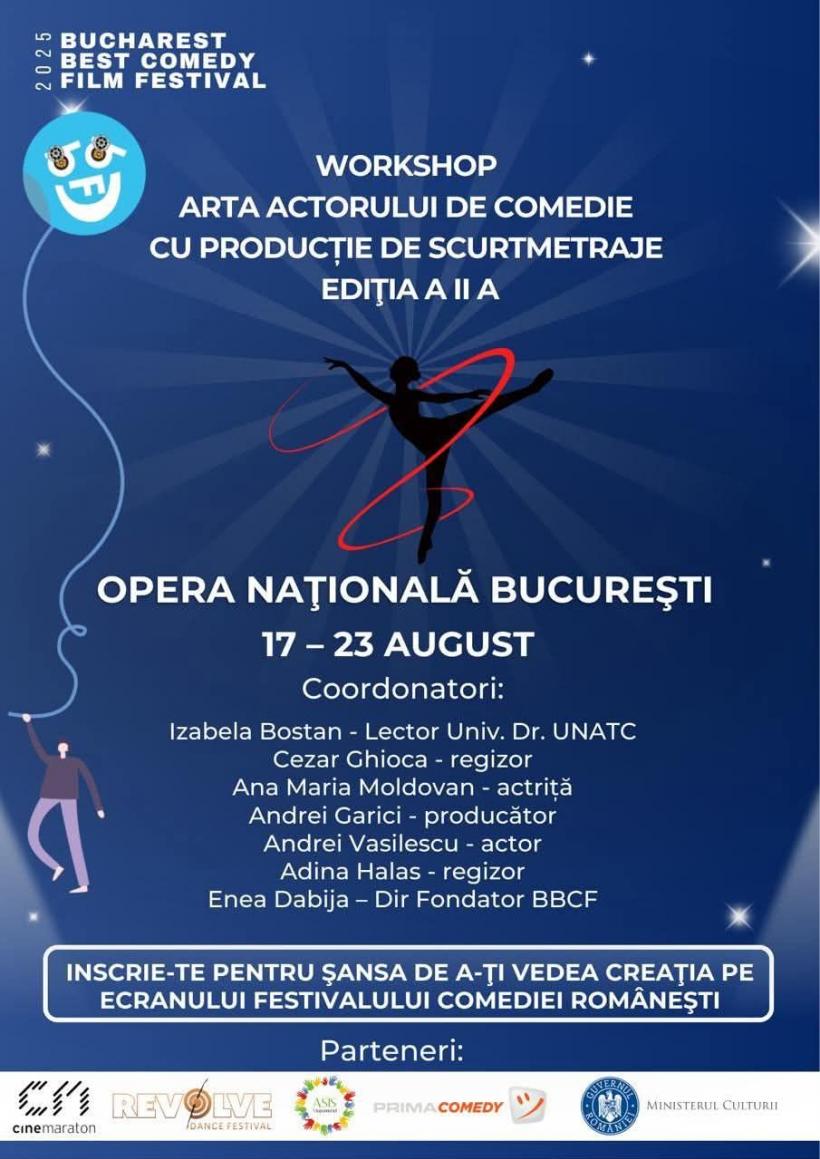 Workshopul de „Arta Actorului de Comedie cu producție de scurt metraj” 2025 s-a încheiat cu aplauze pe scena Operei Naţionale Bucureşti 18969753