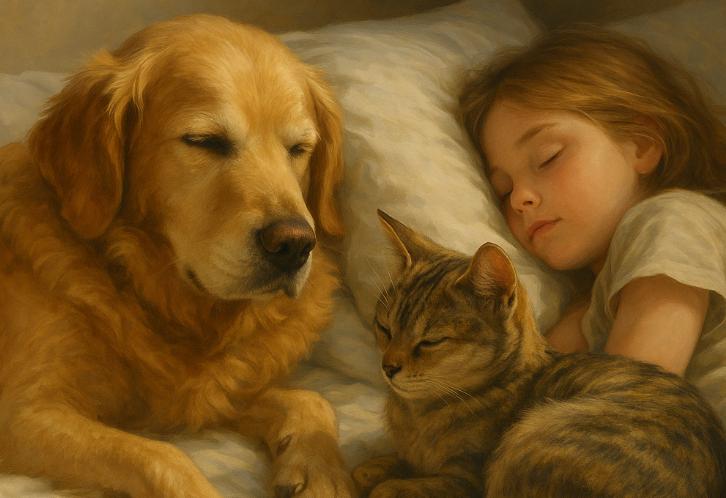 Câinele sau pisica în pat: confort sau risc pentru somn?