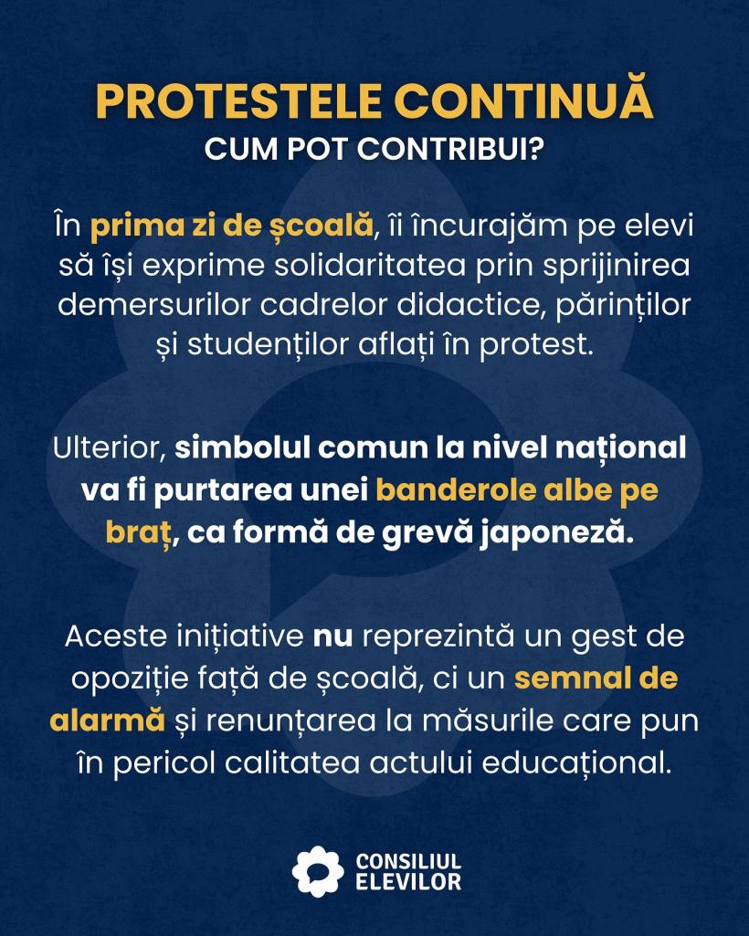 Consiliul Național al Elevilor: Prima zi de școală, prima zi de protest 18970501
