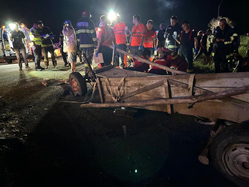 Accident grav în Iași: Căruță lovită de autoutilitară, cinci victime, două au decedat