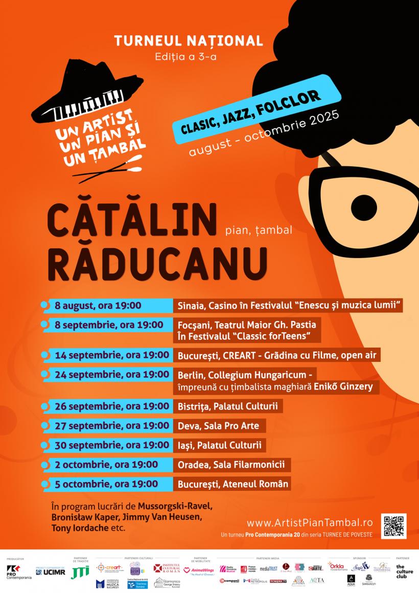 Cătălin Răducanu revine în septembrie 2025 cu a treia ediție a turneului național Un artist, un pian, un țambal – clasic, jazz, folclor 18970301