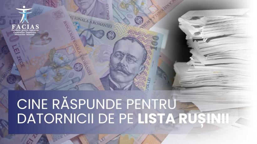 FACIAS: Marii datornici ai statului au peste 11 miliarde de euro restanțe