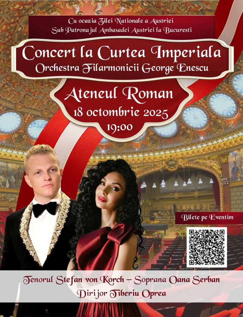 „Concert la Curtea Imperială”, cu tenorul Ştefan von Korch şi soprana Oana Maria Şerban, pe 18 octombrie la Ateneul Român 18970173