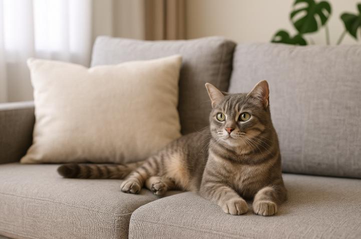 Scapă rapid de urina de pisică din mobilierul tapițat cu 5 trucuri simple