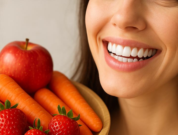 Zâmbet alb fără dentist: 3 alimente care îți curăță dinții natural