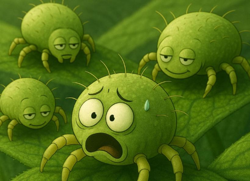 Acarienii miros frica: femelele își schimbă comportamentul când simt mirosul semenilor răniți