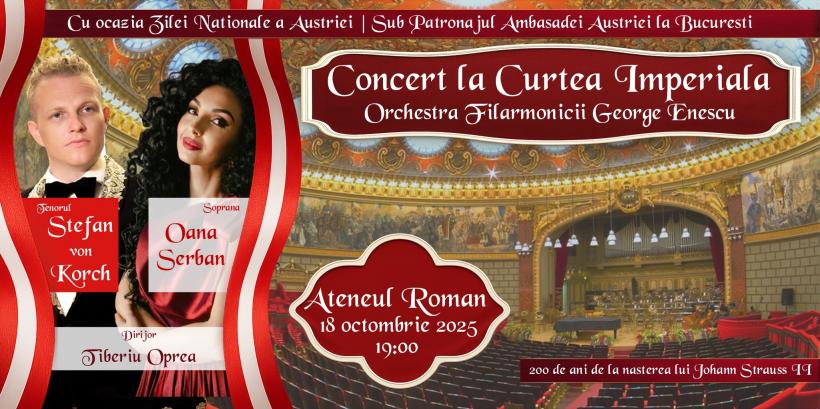 Tenorul Ştefan von Korch debutează pe 18 octombrie la Ateneul Român în „Concert la Curtea Imperială”