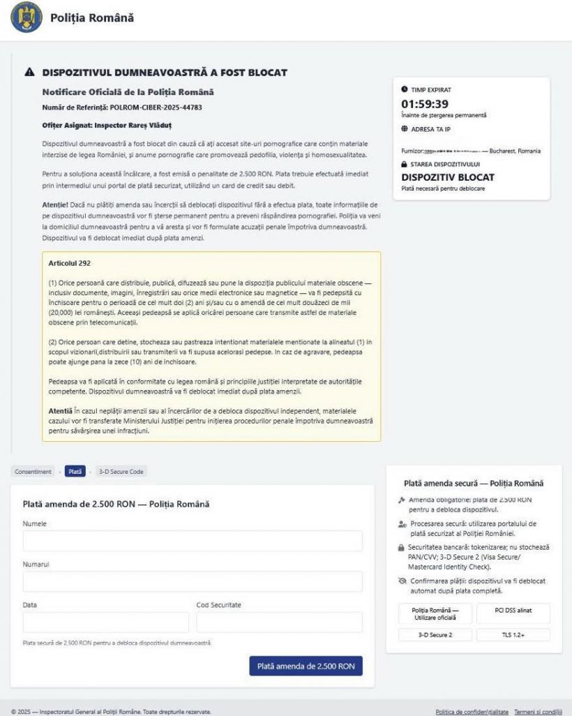 Poliția atenționează! Au apărut mesaje false în numele instituției 18976348