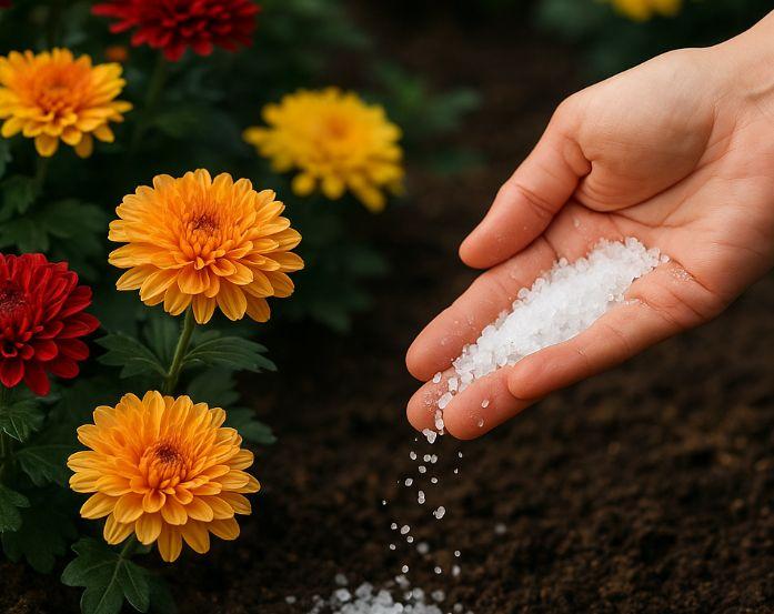 Crizanteme uriașe, fără chimicale? Secretul e în sarea Epson!