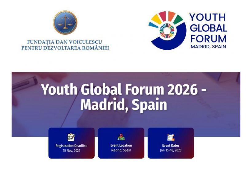 Fundația Dan Voiculescu pentru Dezvoltarea României susține înscrierea tinerilor români la Youth Global Forum 2026, organizat sub egida UNESCO