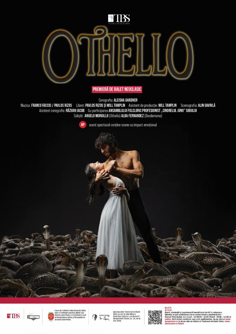 Othello, premiera lunii noiembrie la Teatrul de Balet Sibiu