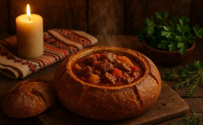 Gulaș în cuib de pâine – rețeta care aduce gustul ardelenesc direct pe masă