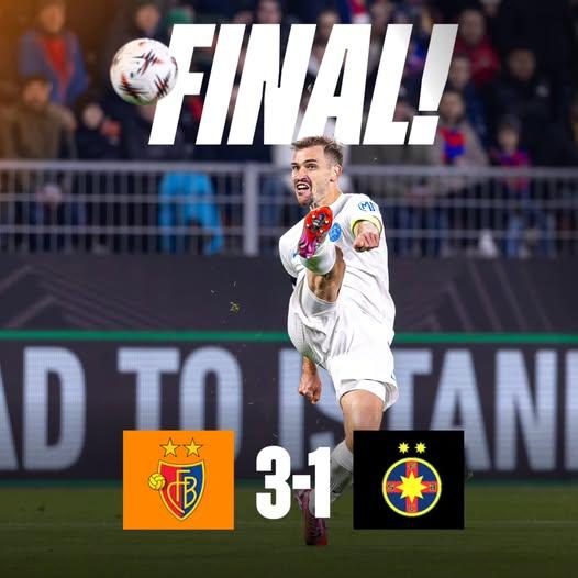 Europa League: FCSB pierde la Basel cu 3-1