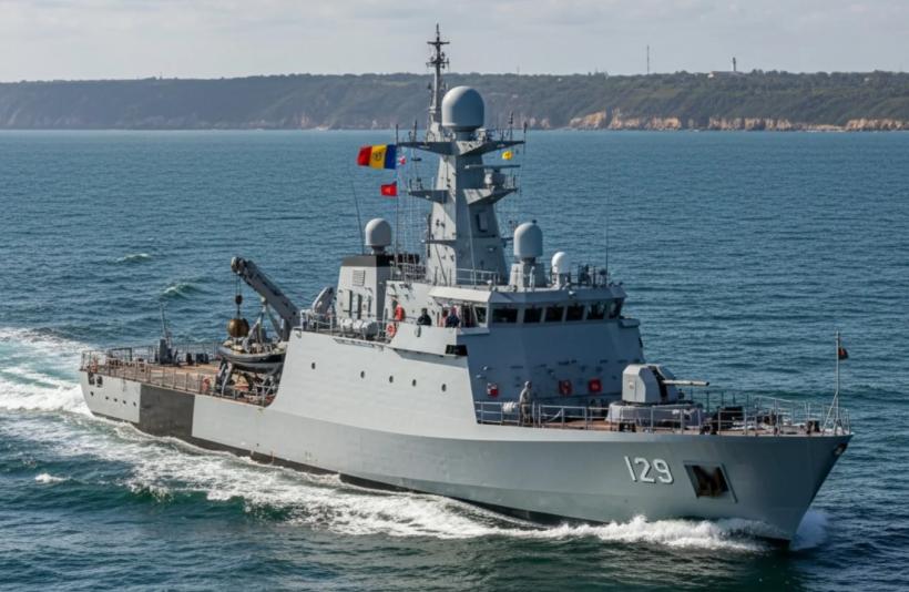Noul vânător de mine marine al României, prezentat vineri în Portul militar Constanța