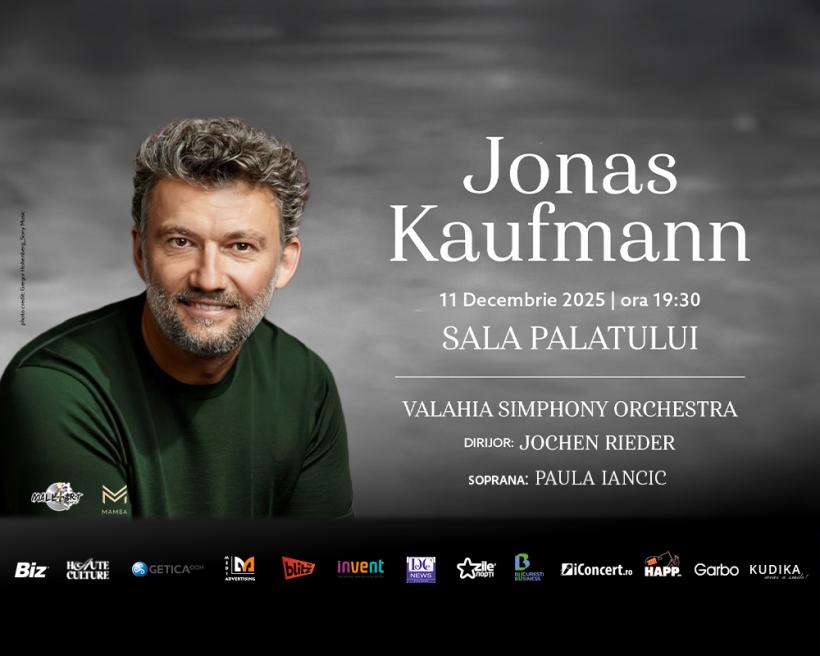 Tenorul Jonas Kaufmann, una dintre cele mai importante voci ale operei contemporane, concertează pentru prima dată în România, pe 11 decembrie, la Sala Palatului