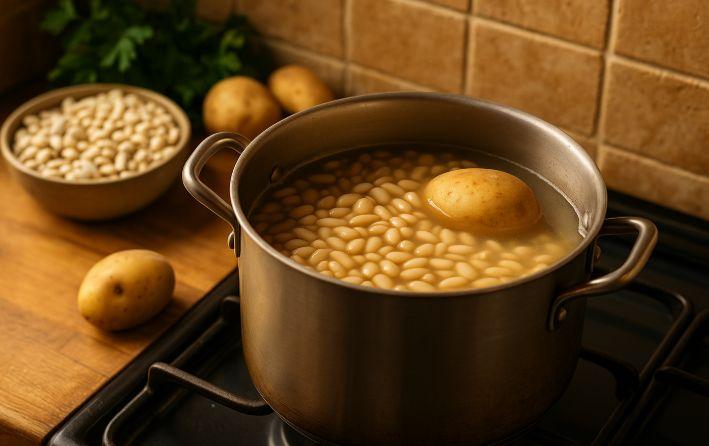 Truc genial în bucătărie: De ce e bine să adaugi un cartof când fierbi fasolea