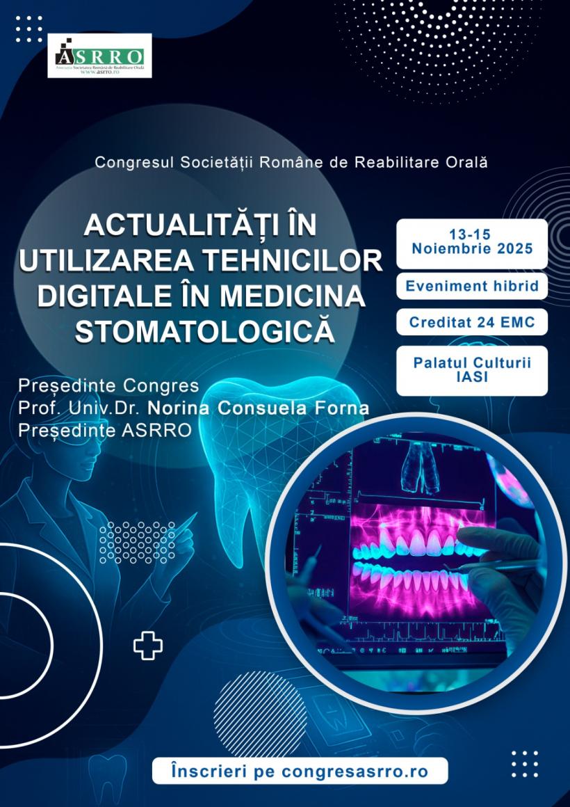 Congresul Național al Asociației Societatea Română de Reabilitare Orală reunește la Iași peste 1.100 de participanți