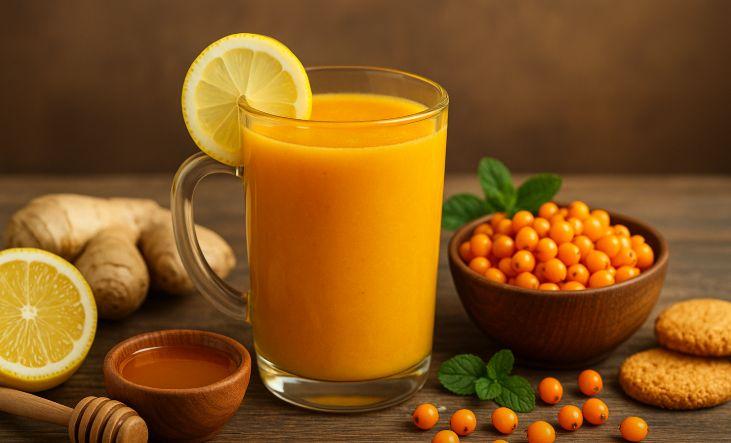 Imunitate de fier: Cum prepari acasă cel mai bun nectar de cătină cu miere și ghimbir