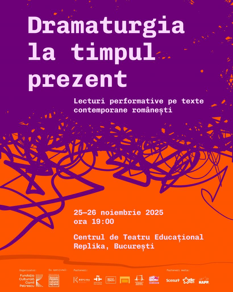 Dramaturgia la timpul prezent: platforma DRAMATURG.ro debutează cu lecturi performative la Centrul de Teatru Educațional Replika pe 25 și 26 noiembrie