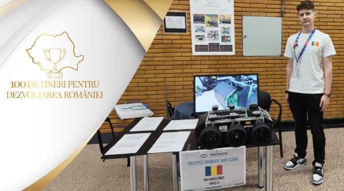 La 17 ani, Cătălin Constantinescu, creatorul robotului RACC, salvează vieți în campania „100 de tineri pentru dezvoltarea României”