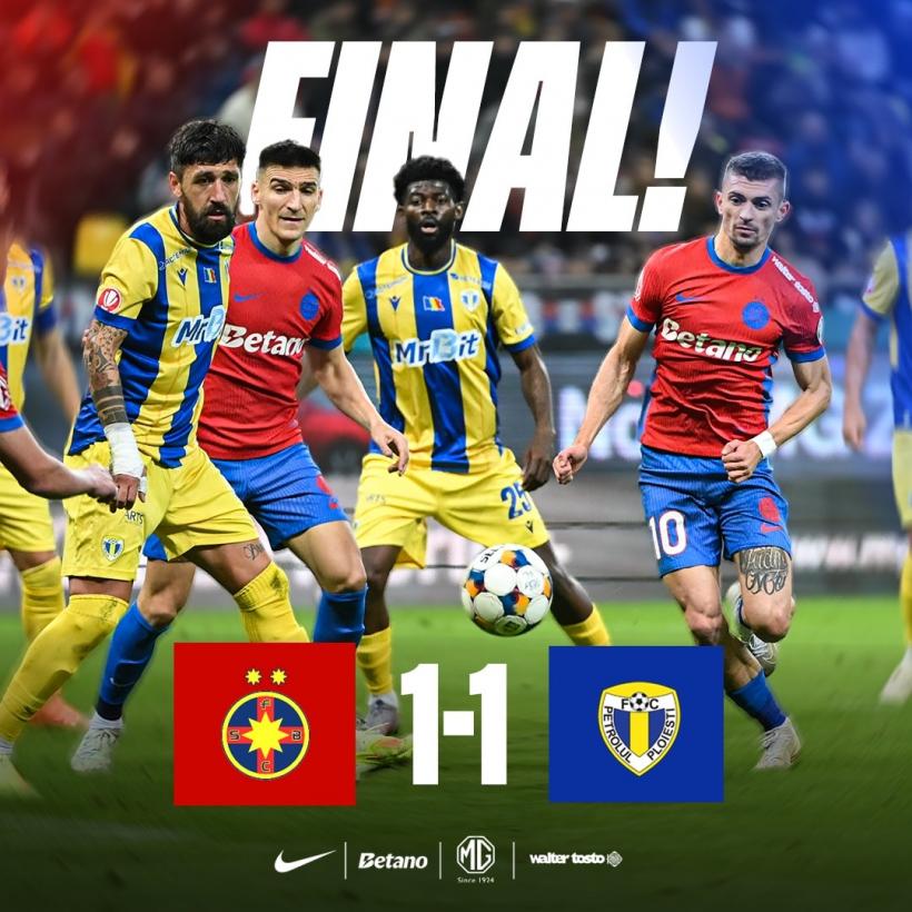 FCSB, ţinută în şah de Petrolul Ploieşti (1-1), în Superligă